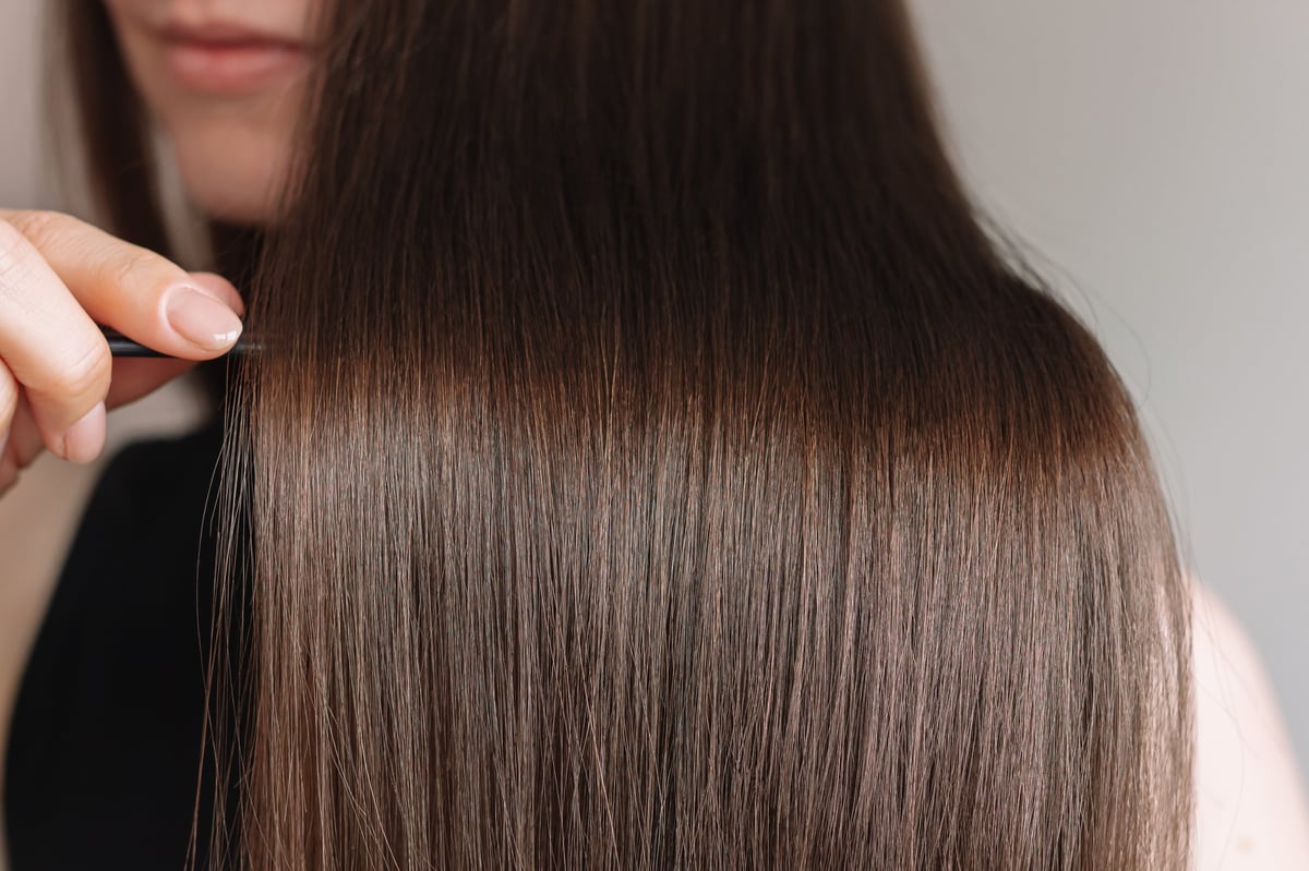 Close-up of long, healthy hair showing soft natural movement